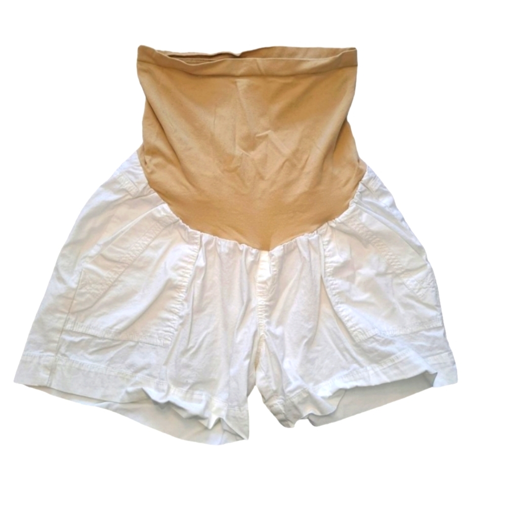 Motherhood Maternity Full Panel Lightweight White Shorts Size Medium